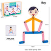 Montessori Sports Puzzle Set for Ages 3+ - Stick Figure Activity Kit with 24 Double-Sided Cards