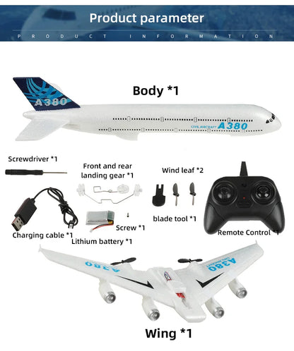 A380 Airbus RC Airplane Foam 2.4G Glide Fixed Wing RTF Outdoor Toy