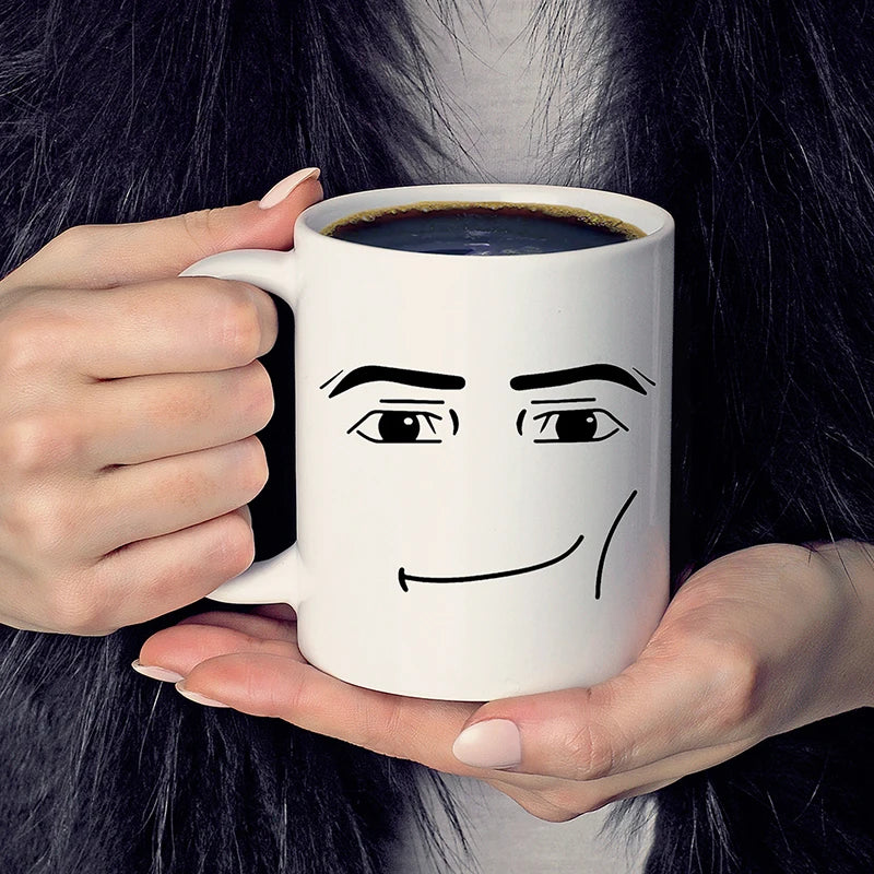 Funny Face Ceramic Coffee Mug 11 oz (325 ml) – Cute Gamer Birthday Gift for Men & Women