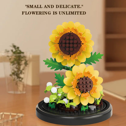 Eternal Flower Wooden Building Blocks – Assembled Toy and Desktop Decoration for Children, Festival Gift