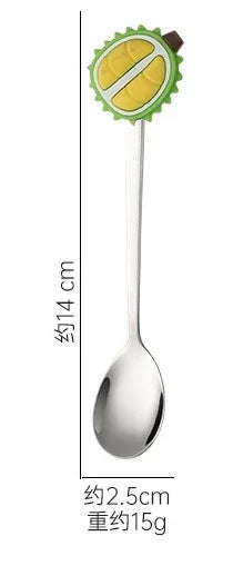 Cute Fruit Shape Baby Feeding Spoon & Dessert Cake Fork – Coffee Stirring Spoon, Kitchen Tableware Utensils, Kids Gifts & Baby Gadgets