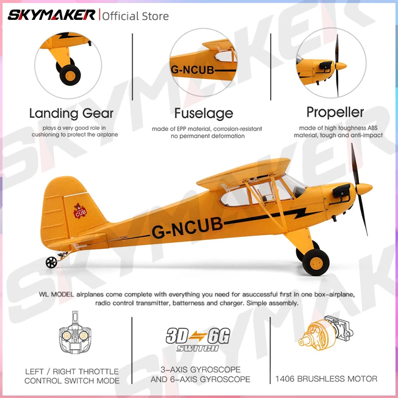 WLtoys A160 2.4G 5CH RC Airplane Remote Control Gliding Electric Brushless Motor EPP