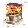 Mini DIY Wooden Dollhouse Kit 11.5 x 9 x 9 cm (4.5 x 3.5 x 3.5 in) - 3D Miniature House with Furniture & Dust Cover, Assembly Model Gift for Teens & Adults