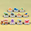 Wooden Magnetic Train Toy Set – Animal & Fruit Educational Building Blocks for Ages 3+