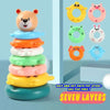 Montessori Baby Stacking Cups – Rainbow Pyramid Tower Bath & Pool Toy, 0-36 Months (0-3 Years)