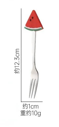 Cute Fruit Shape Baby Feeding Spoon & Dessert Cake Fork – Coffee Stirring Spoon, Kitchen Tableware Utensils, Kids Gifts & Baby Gadgets