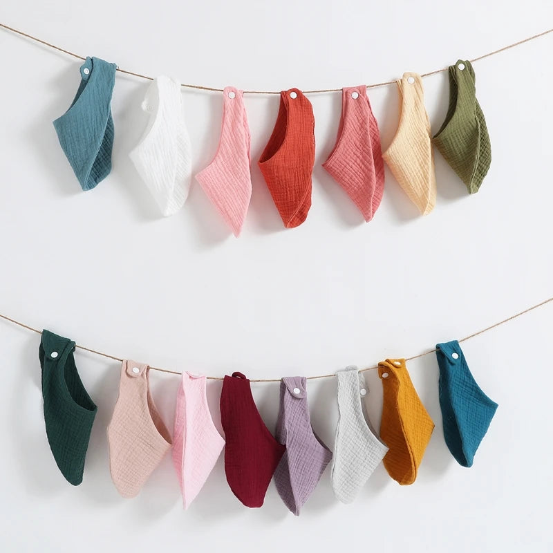 Organic Cotton Baby Bibs | Muslin Scarf Bandana Burp Cloth for Boys & Girls | Absorbent Triangle Gauze Feeding Bibs - Kidzy Market