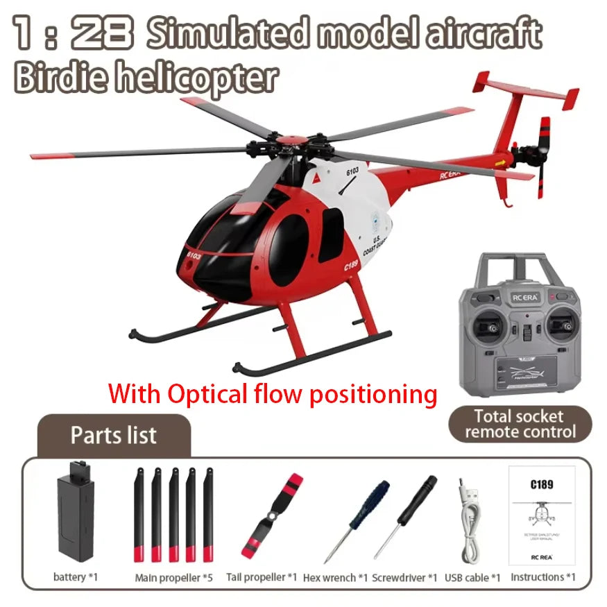 1:28 C189 RC Helicopter MD500 – Dual Brushless Motor with 6-Axis Gyro and One-Click Takeoff/Landing