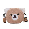 Kawaii Japanese Cartoon Plush Crossbody Bag for Women - Small Bear Phone Purse Cute Shoulder Sling
