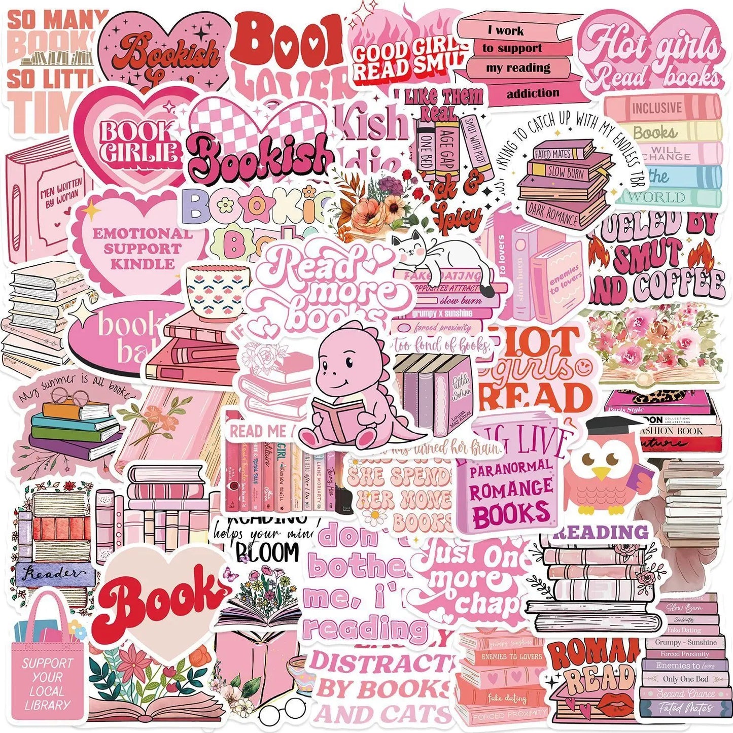 10/50/100pcs Dark Romance Bookish Stickers – Aesthetic Decals for Kindle, iPad, Phones, Laptops, and Diaries