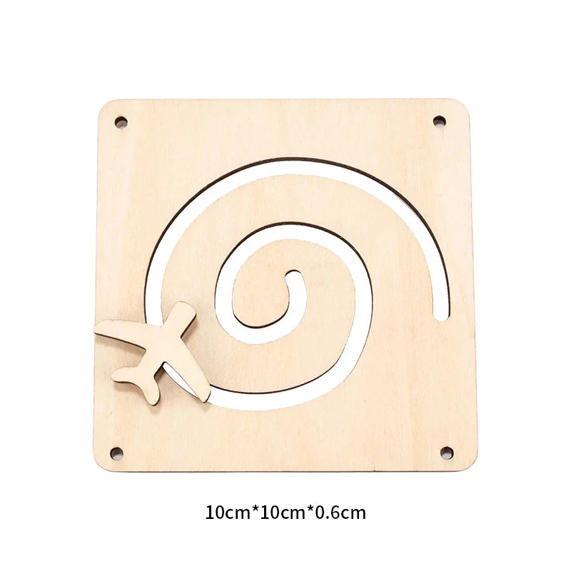 Baby Montessori Busy Board DIY Wooden Toy – Accessories with Robot, Lock, Gear, Horn, and Zipper, Educational Graffiti Toy for Children Gifts