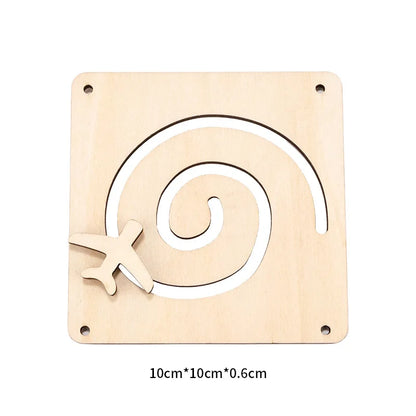 Baby Montessori Busy Board DIY Wooden Toy – Accessories with Robot, Lock, Gear, Horn, and Zipper, Educational Graffiti Toy for Children Gifts