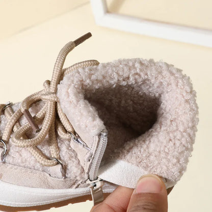 Warm Baby Boots with Plush Lining and Rubber Sole for Toddlers and Kids