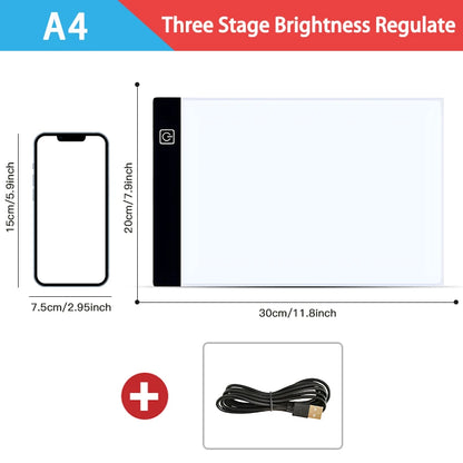A3/A4/A5 Dimmable LED Drawing Copy Pad – Educational Painting Toy for Kids, Creative Growth Gift