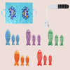 Montessori Fish Toys – Cloth Fishing Game for Toddlers 6-12 Months, Sensory Stacking Cups, Number & Color Sorting Toy