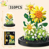 HUIQIBAO MOC Eternal Bouquet Micro Building Blocks – DIY Flower Model and Home Desk Decoration Toy for Kids