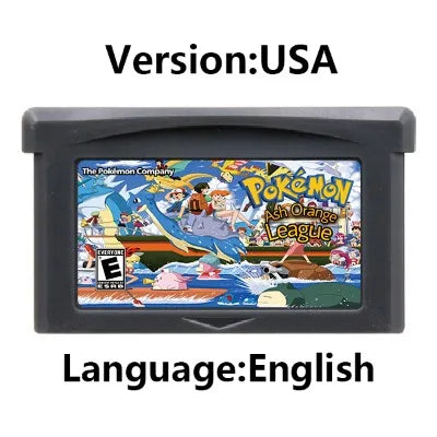 GBA Game Cartridge (32-bit, Pokemon Series, Odyssey Cloud White, FireRed & Silver Rival Rom Hack)