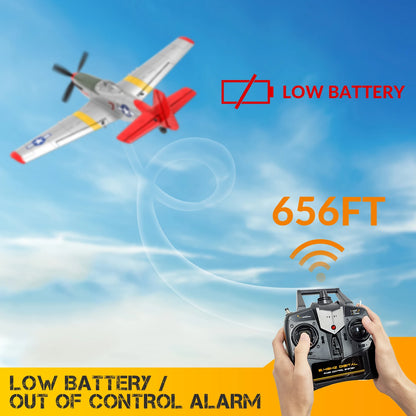 P51D RC Airplane One-Key Aerobatic 2-Ch 4-Ch RTF Mustang with Xpilot Stabilization