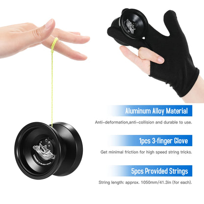LESHARE Yoyo Ball - Aluminum Trick Yo-Yo with Bearing, Strings, and Gloves, Competitive Classic Toy Gift