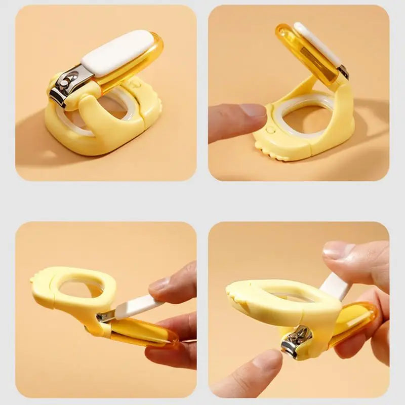 Baby Light Up Nail Clippers with Magnifier – Splashproof Nail Trim, Baby Fingernail Styling Tools, Portable Nail Scissors for Babies