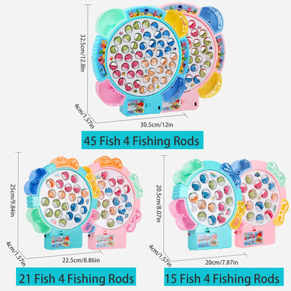 Fishing Toys with Electric Spin and Music – Blue and Pink, Size Models Optional, Cute Stickers, Kids’ Toys and Gifts, Practical