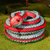 110 cm (43.3 in) Plush Snake Toy – Long Sequined Stuffed Snake Pillow, Soft PP Cotton Plush, Green/Red/Brown – Home Decor & Kids Toy