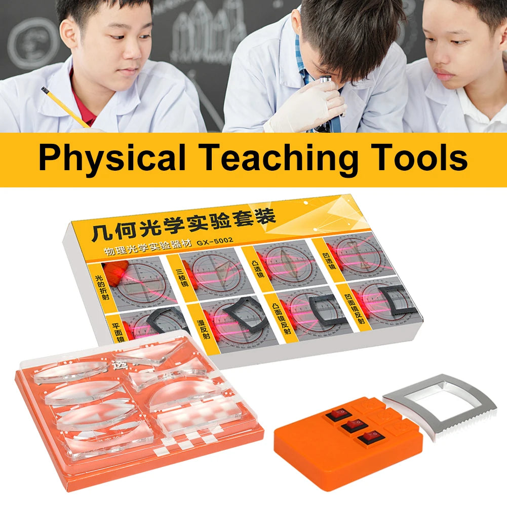 Geometric Optics Experiment Set with Convex and Concave Lenses, Light Refraction and Reflection Physics Teaching Kit for Kids