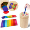 Montessori Wooden Sorting Toy for 3-Year-Olds – Coin, Stick, and Shape Learning Toy for Toddlers, Fine Motor Skills and Sensory Development