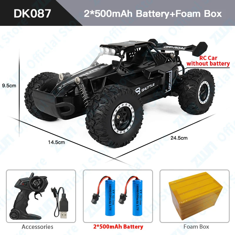 ZWN 1:16/1:20 RC Car with LED Light and 2WD Off-Road Climbing Remote Control