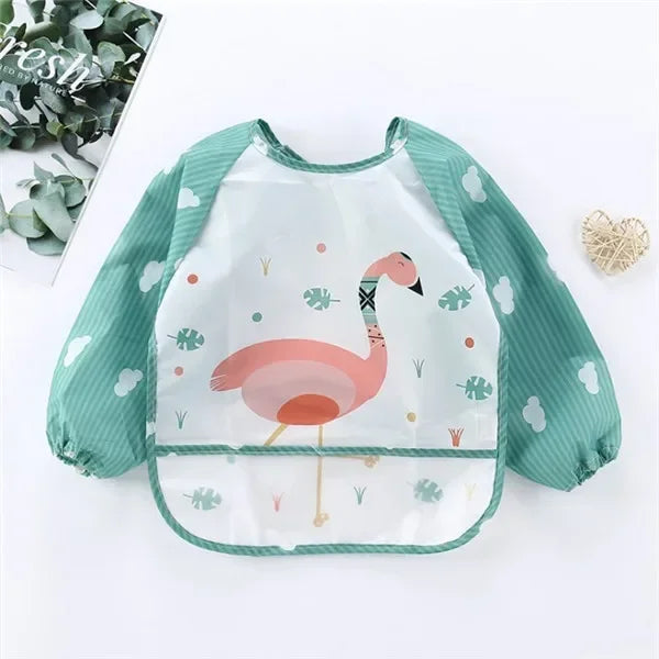Baby Boys & Girls Burp Cloth Bandana Bibs – Long Sleeve Scarf, Waterproof Toddler Art Smock, Feeding Bib Apron with Pocket for 1-3 Year Olds - Kidzy Market