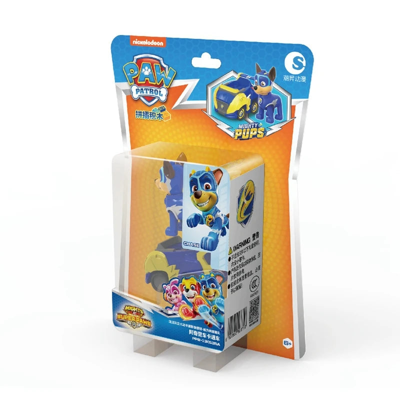 Paw Patrol Vehicle Playset – Chase, Skye, Marshall Pull Back Cars with Ryder Figure Building Blocks Toy