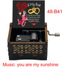 You Are My Sunshine Quote Print Wooden Music Box Birthday Party Favor Gift for Kids