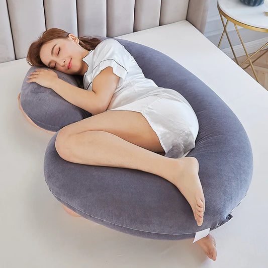 3D Three-Dimensional Waist Pillow – Large C-Shaped Maternity Pillow for Side Sleeping & Postpartum Breastfeeding Support