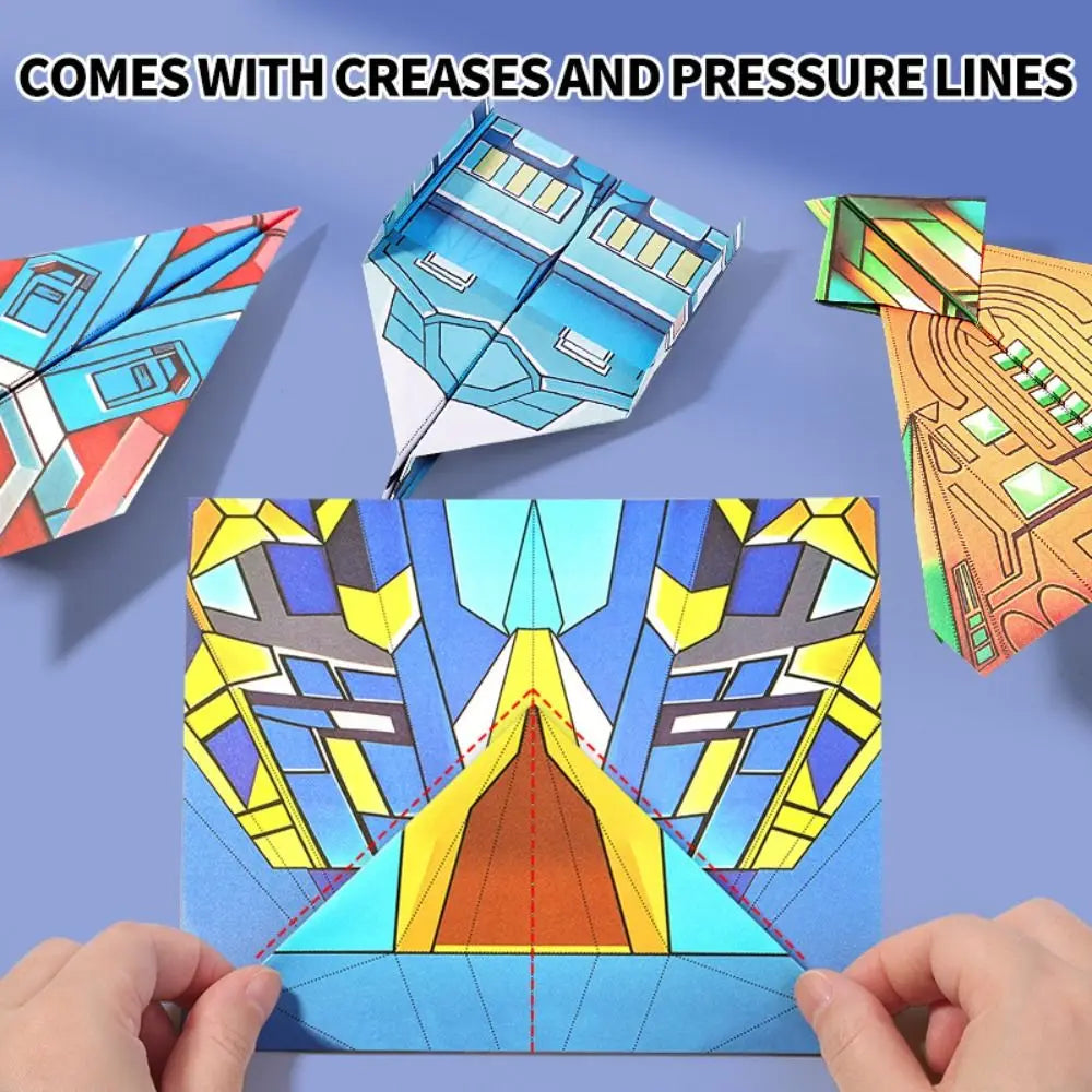 Handmade Paper Airplane Origami Set Montessori 3D Folding Versatile Paper Aircraft Toy