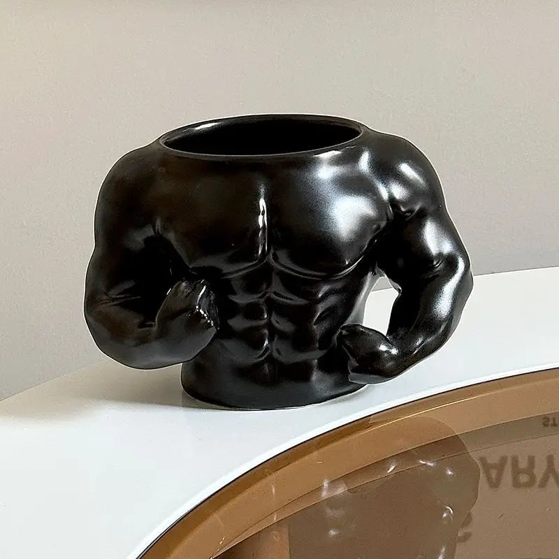 Macho Muscle Ceramic Mug - Funny Gym Trainer Coffee & Milk Cup, 300ml (10 fl oz) Novelty Handgrip Gift for Men & Friends