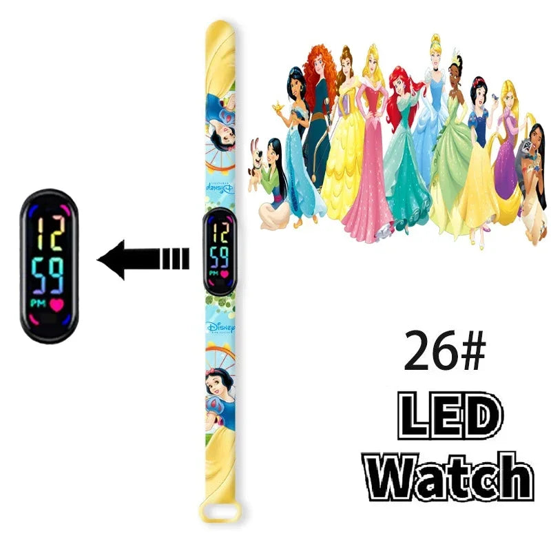 Disney Princess Frozen Elsa Kids Digital Watch Cartoon LED Touch Waterproof Electronic Birthday Gift Toy