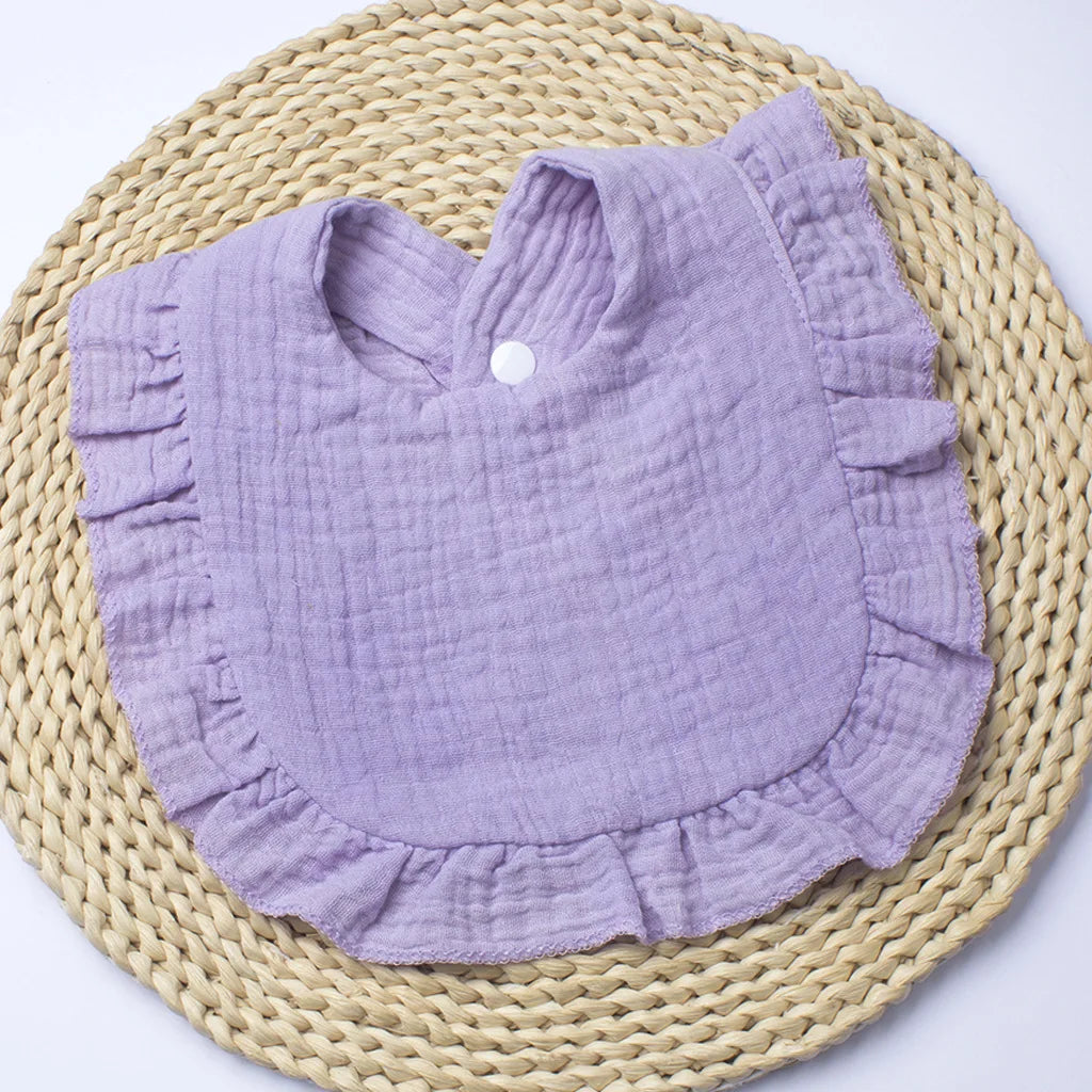 Gauze Baby Bib for Boys & Girls | Pure Cotton Candy Colored Lace Saliva Bib | Soft & Comfortable Solid Color Towel for Babies - Kidzy Market