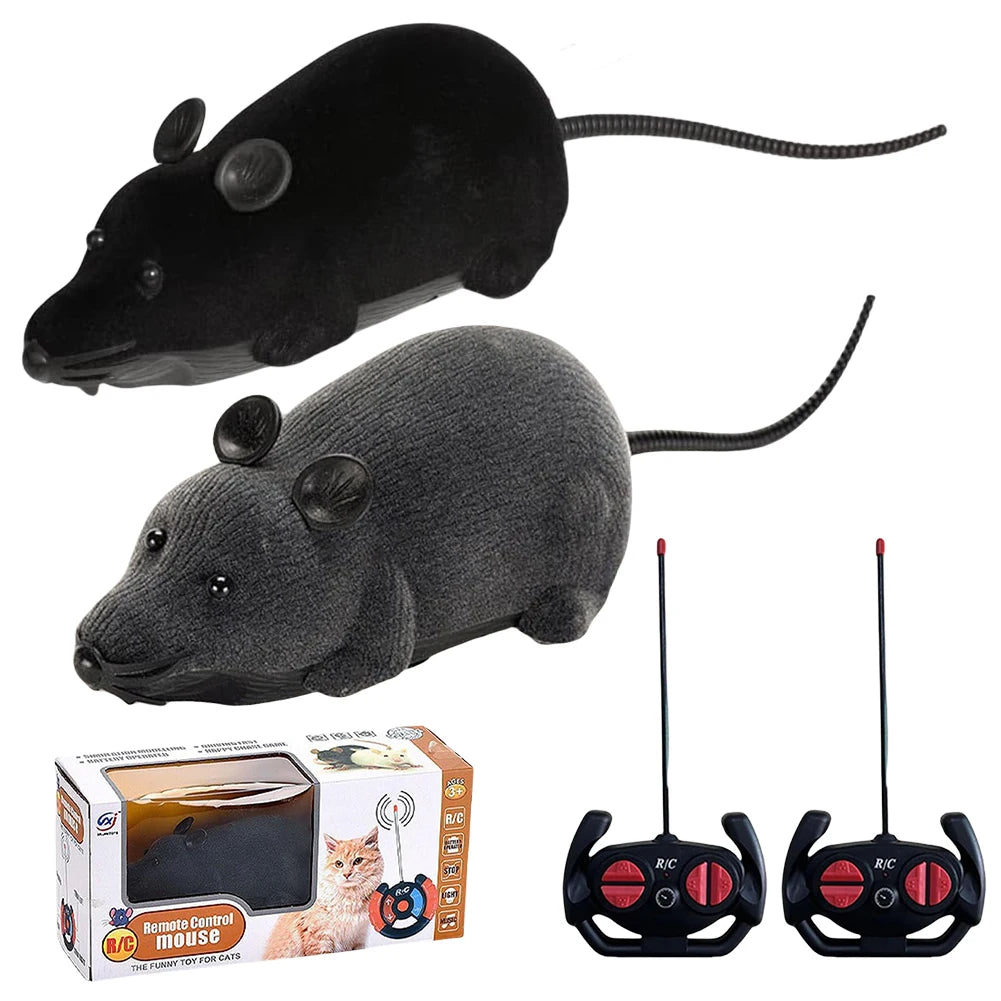 RC Robotic Mouse Cat Toy – Remote-Controlled Rat with 4 Modes, Battery Powered