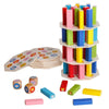 54PCS Wooden Building Blocks Toy Colorful Rainbow Domino Set
