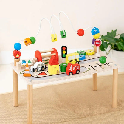 7-in-1 Activity Table – Shape Sorter, Fine Motor Skills Bead Maze, Educational Learning and Busy Board Toy for Children