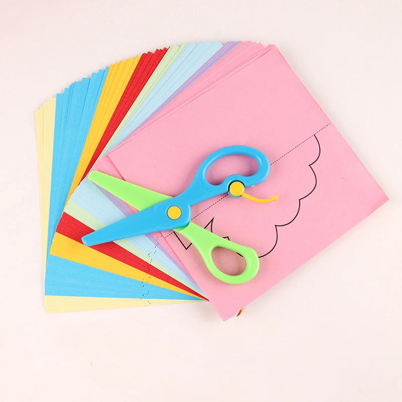 Children’s Paper Cutting Set with Scissors – Fun Handmade DIY Materials and Colored Paper for Early Childhood Education