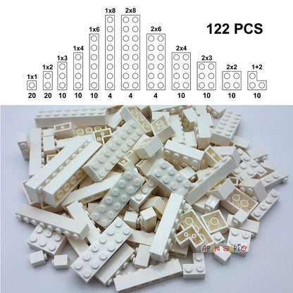 122PCS Thick Figures Bricks – 12 Size DIY Building Blocks, Creative Educational Plastic Toys, Compatible with 3001 for Children