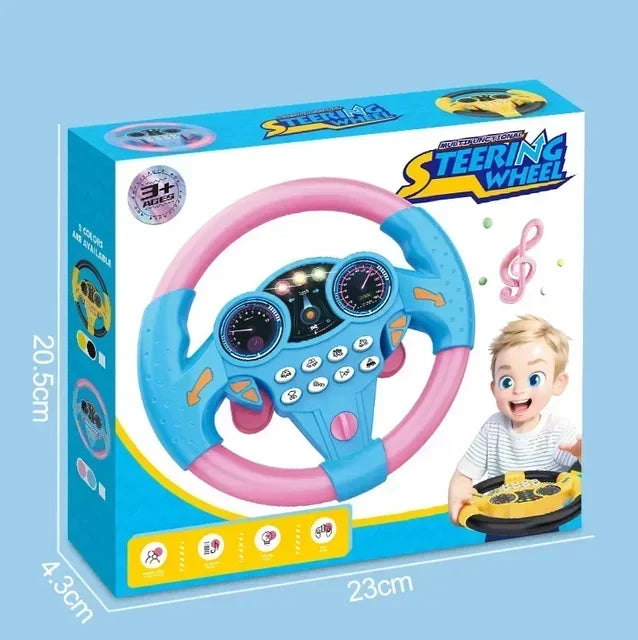 Infant Shining Simulation Steering Wheel Toy Children’s Early Education Copilot Stroller Vocal Toy