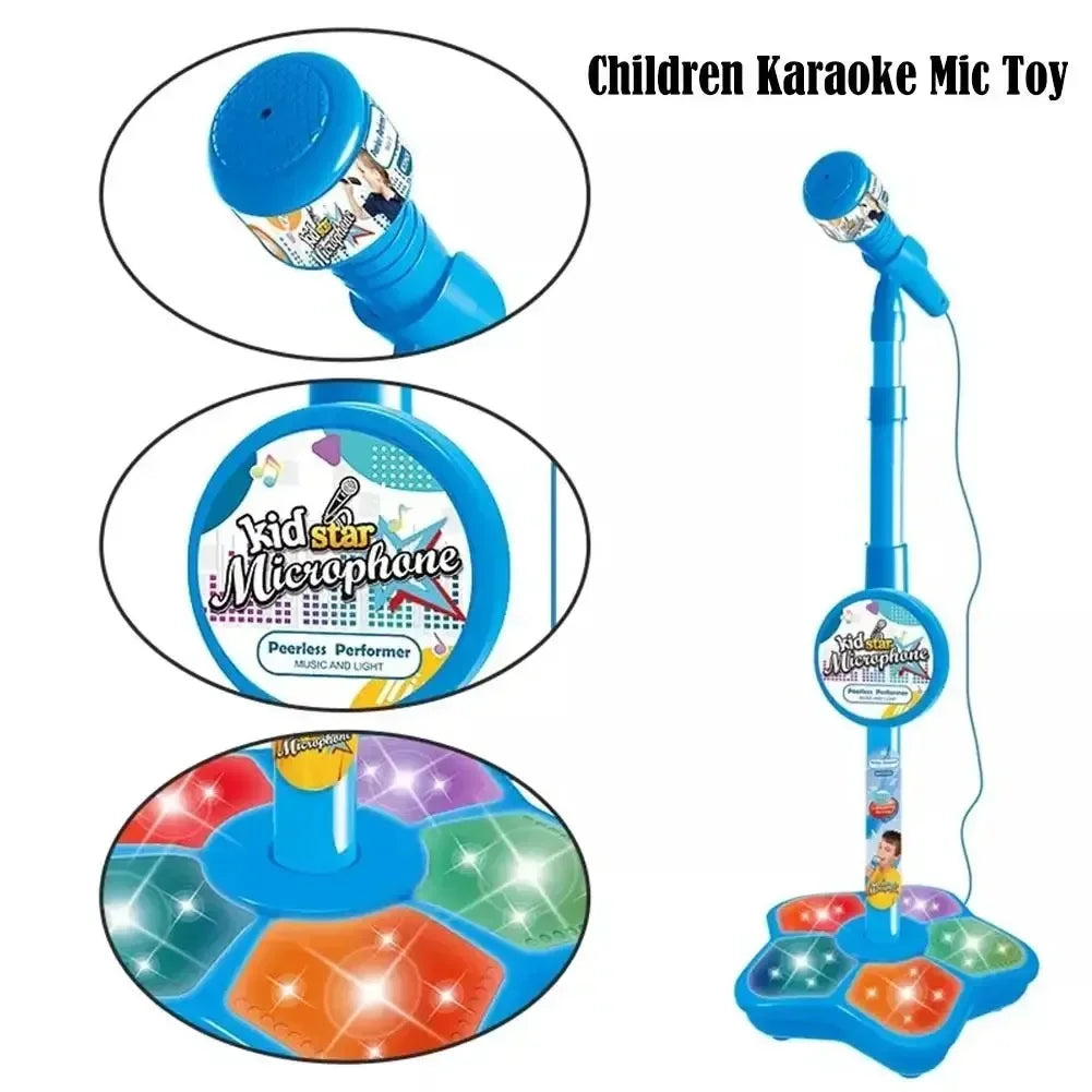 Kids Microphone with Stand - Karaoke Music Toy for Brain Training, Educational Gift for Boys and Girls
