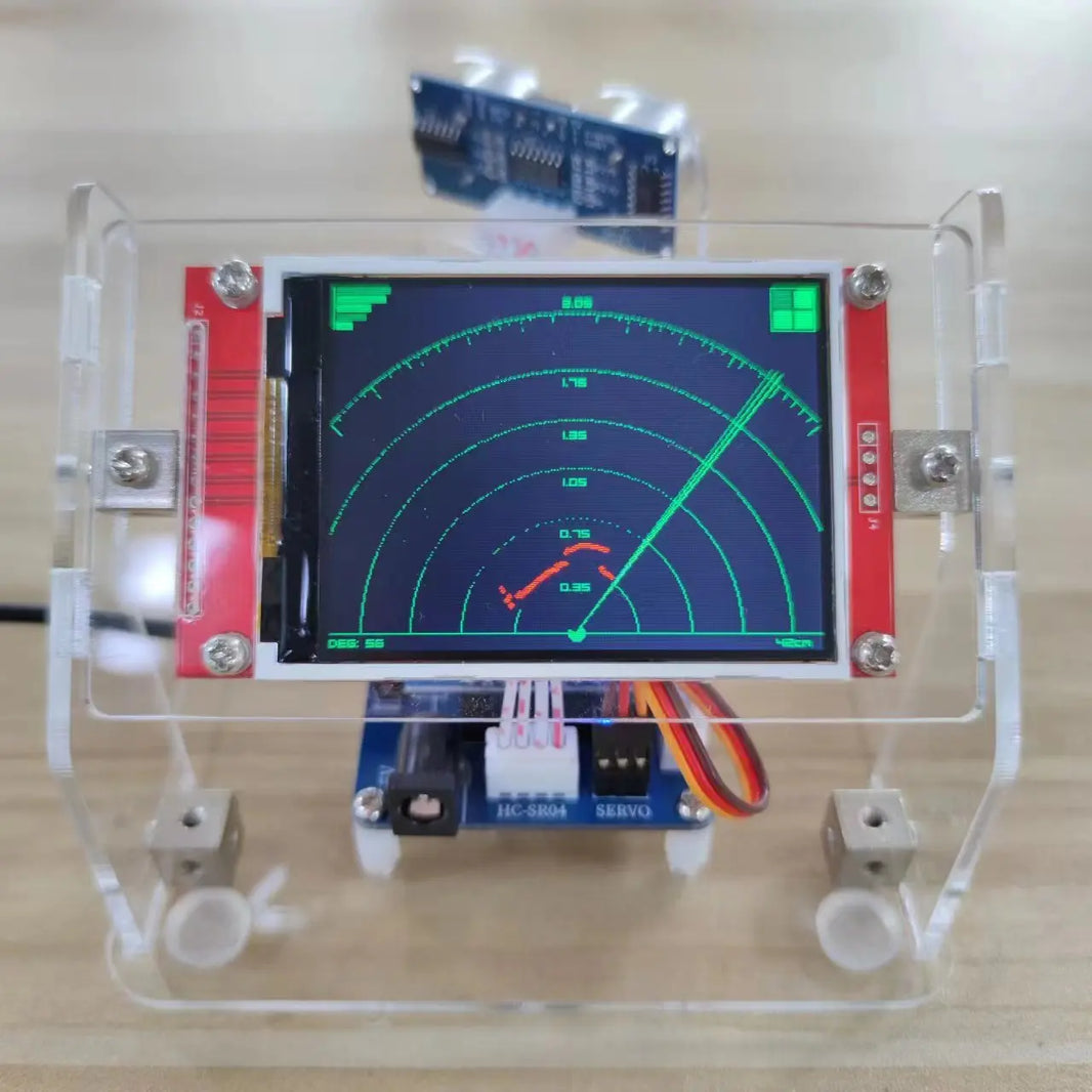 Acrylic Mini Radar Robot with TFT Screen, Ultrasonic Radar for Arduino, ESP8266 Programmable DIY Kit