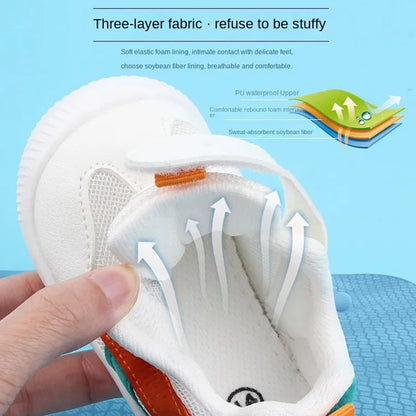 Baby Toddler Shoes Four Seasons 0-3 Year Old Children's Soft Sole Non-Slip Shoes Girl Boy Mesh Breathable Walking Shoes