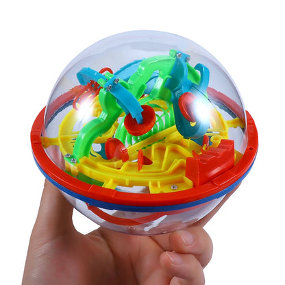 Maze Ball Mini 3D Magic Puzzle – IQ Labyrinth Game with Display Stand for Kids and Adults