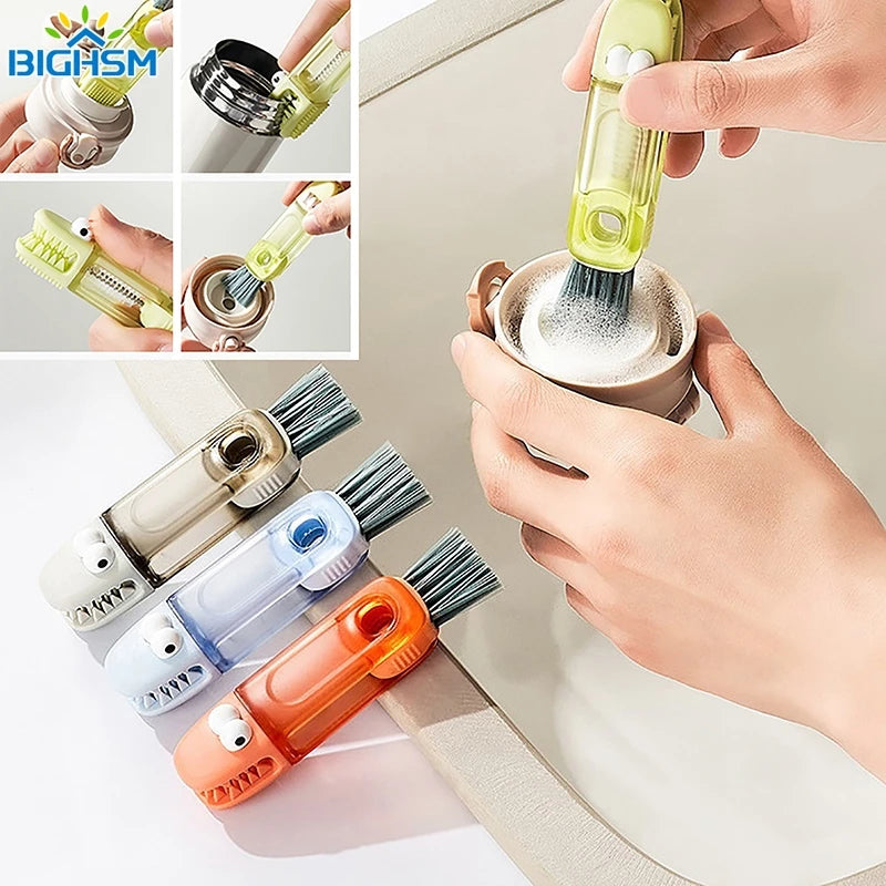 1Pcs 4-in-1 Bottle Gap Cleaner Brush – Multifunctional Cup Cleaning Brushes, Water Bottle Clean Tool, Mini Silicone U-Shaped Brush
