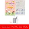 4PCS Sank Magic Practice Copybook Set – Reusable Calligraphy Writing Books for Preschool Kids, English Version with Free Wiping Pens