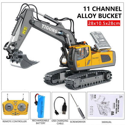 2.4G RC Excavator Dumper Car Remote Control Crawler Bulldozer Toy